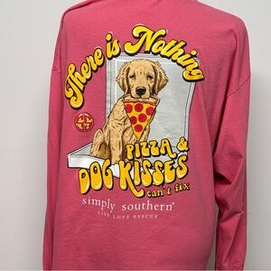 Simply Southern Coral Long Sleeve Tee Plus XXL